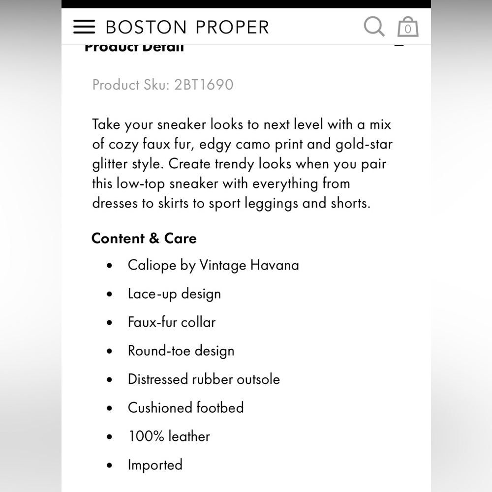 Boston Proper Camo and Faux Fur Sneakers - Picture 3 of 10
